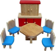 Poppenhuis meubeltjes eetkamer