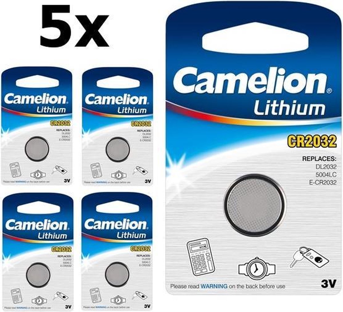5 Stuks Camelion CR2032 3V Lithium batterij