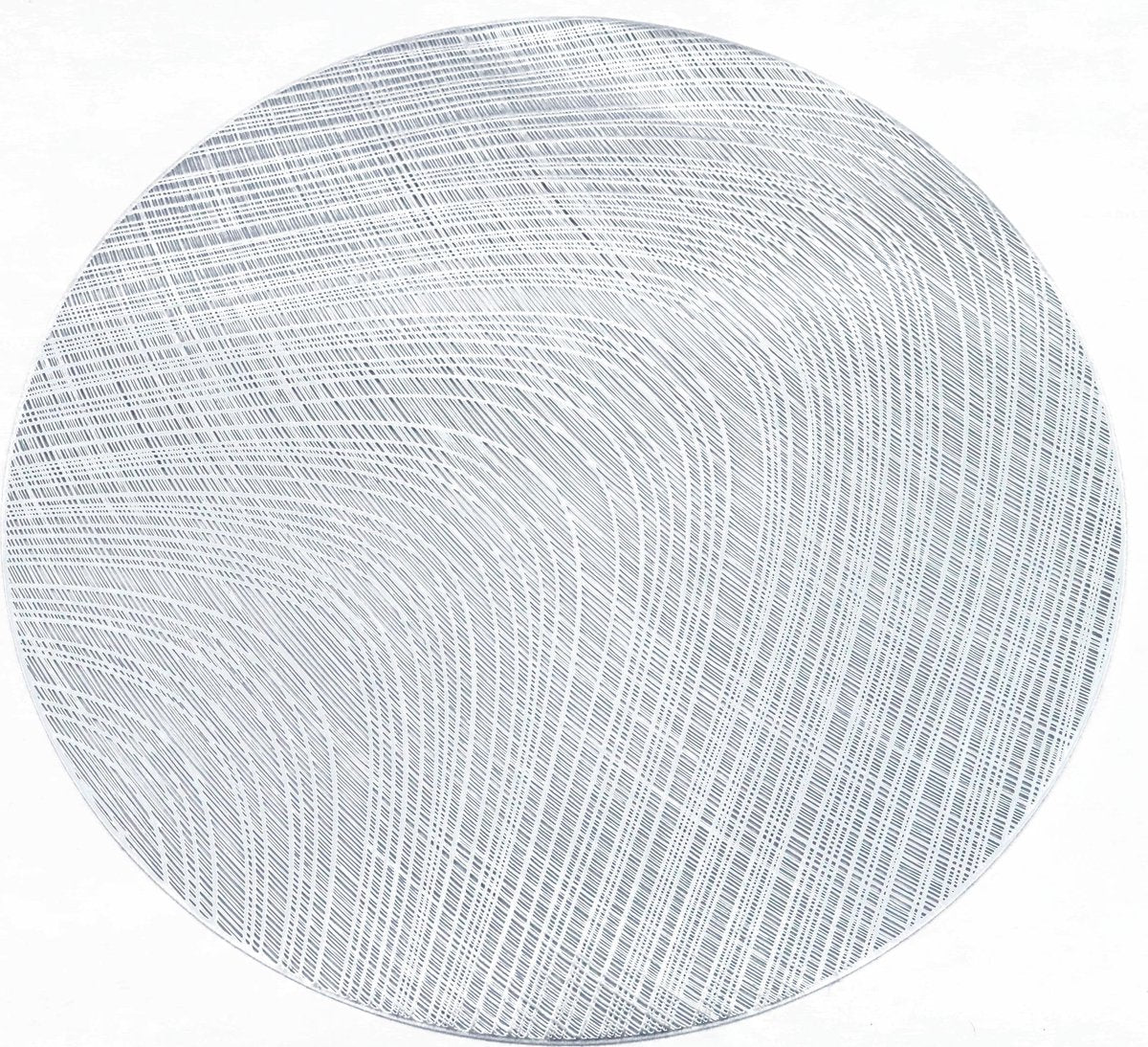 YILTEX – Placemats - Onderlegger - ∅38 cm – Rond – Kunststof – Zilver - 6st