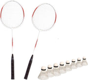 Badminton set rood/wit met 8x shuttles en opbergtas - 3 sterren kwaliteit
