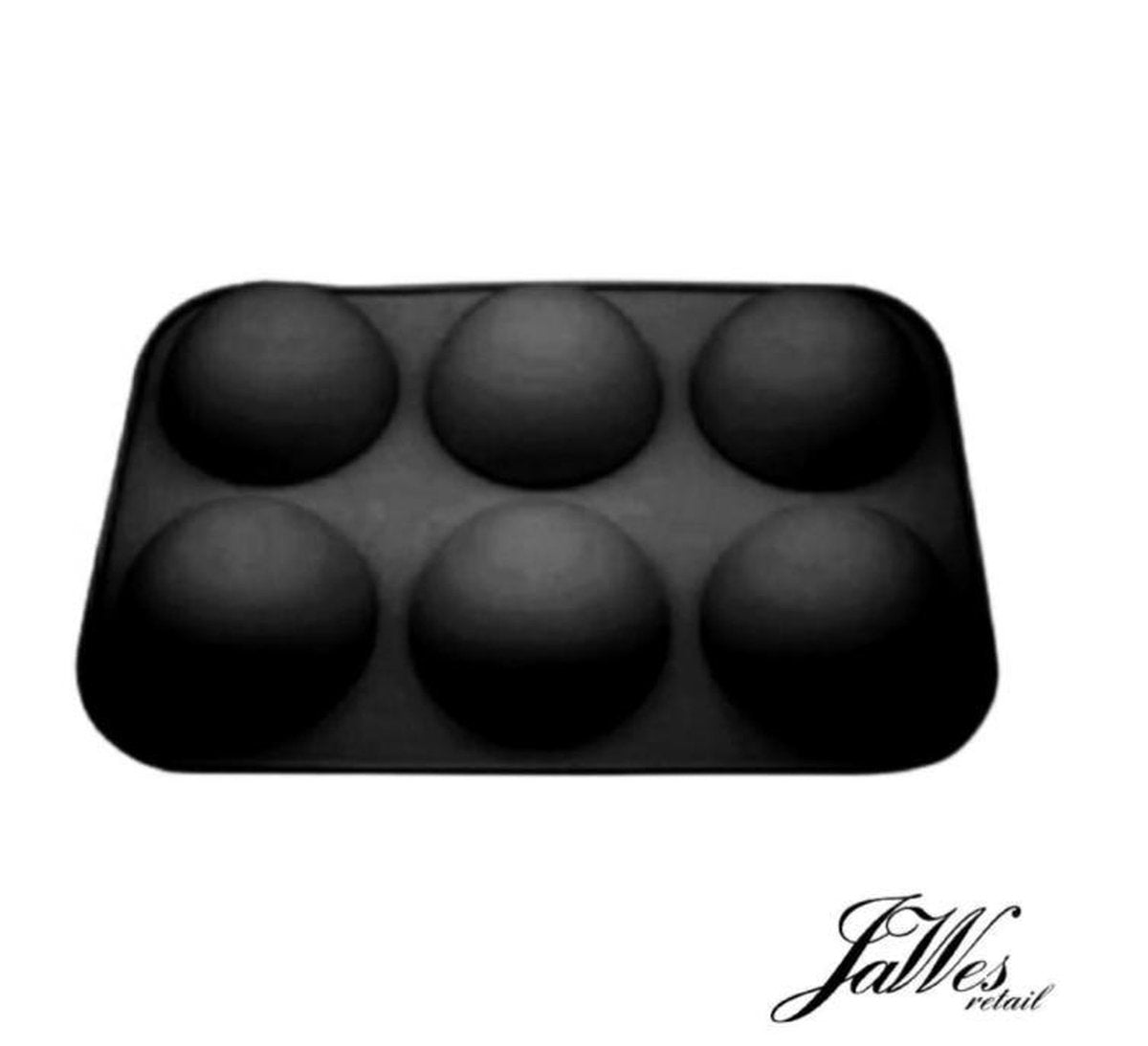 Jawes- Siliconen bakvorm- 6 Halve bollen- Zwart- Bakvormen- Bakken- Cakevorm- Cupcakevorm- Halfrond