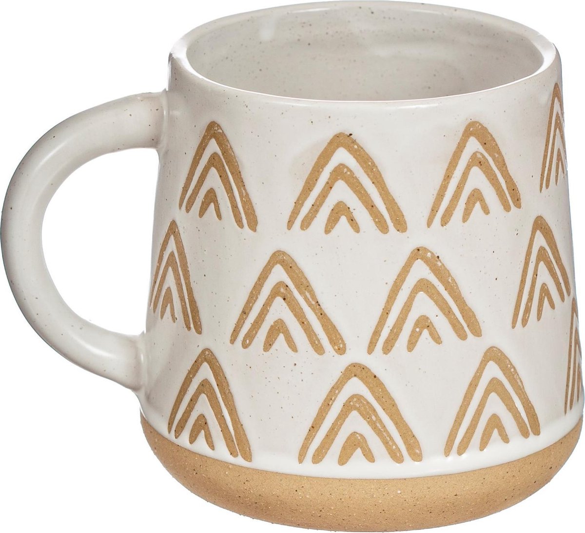 Moderne witte mok met driehoekjes