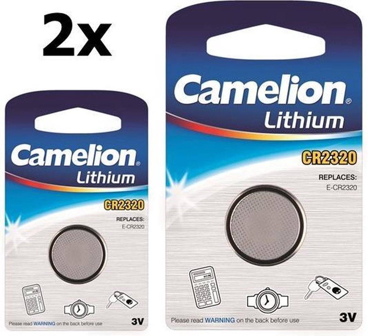 2 Stuks Camelion CR2320 lithium knoopcel batterij