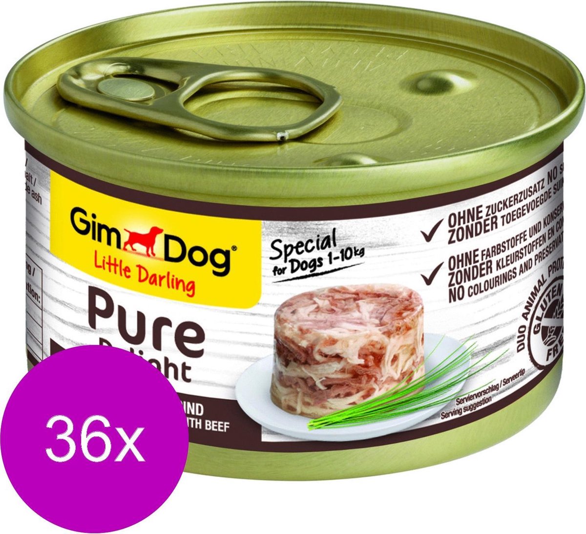 Gimdog Little Darling Pure Delight 85 g - Hondenvoer - 36 x Kip&Rund