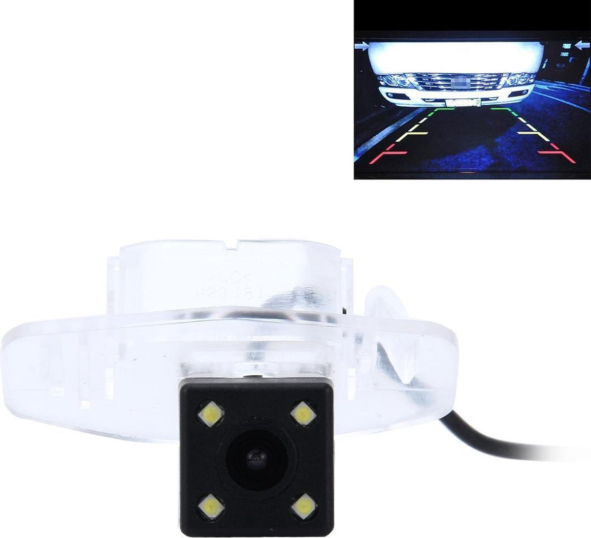 656x492 effectieve pixel NTSC 60Hz CMOS II waterdichte auto achteruitrijcamera achteruitrijcamera met 4 LED-lampen