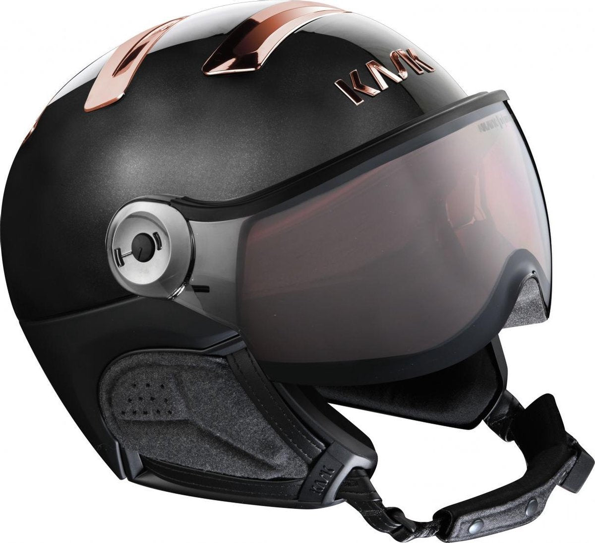 Chrome Zwart/ Rose Goud Photochromic vizier - Maat: M 58 cm maat: M    dames > wintersport materiaal > helmen