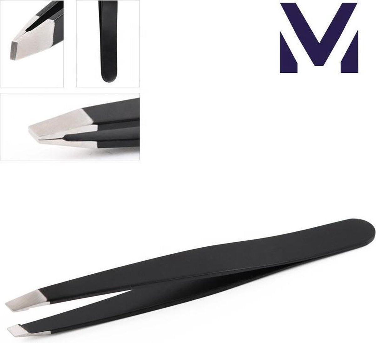 Medies - professioneel pincet | pincet | pincet epileer | pincet hobby | slanted | epileer pincet | pincet voor wenkbrauwen | tweezer - RVS - 9