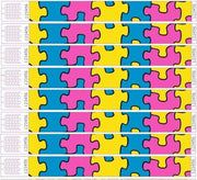100 brede polsbandjes - puzzel motief - tyvek - CombiCraft
