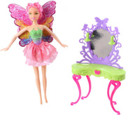 Pms Tienerpop Fee Met Opmaaktafel Groen/paars 30 Cm