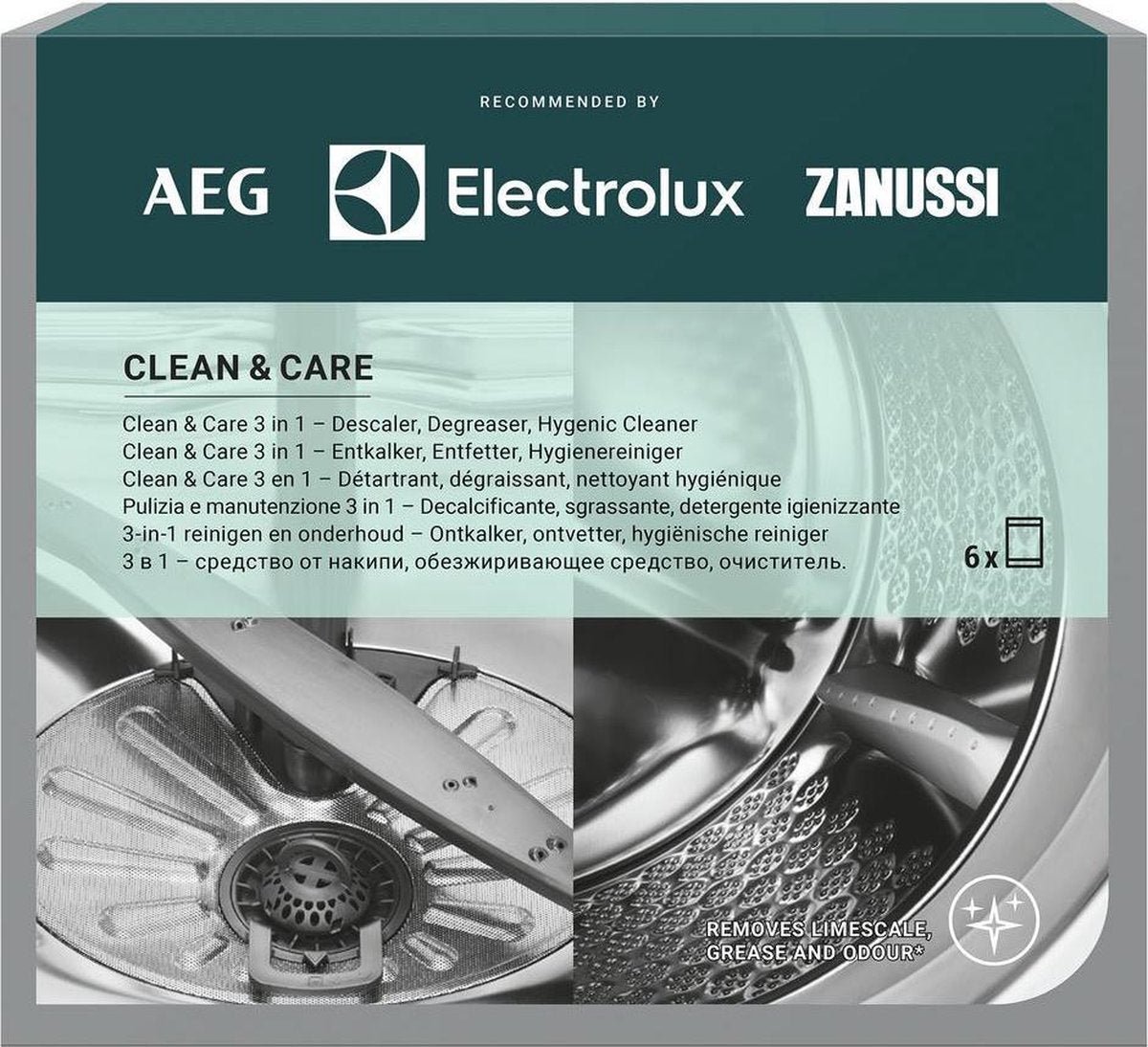 Clean & Care ontkalker en ontvetter 6x50g