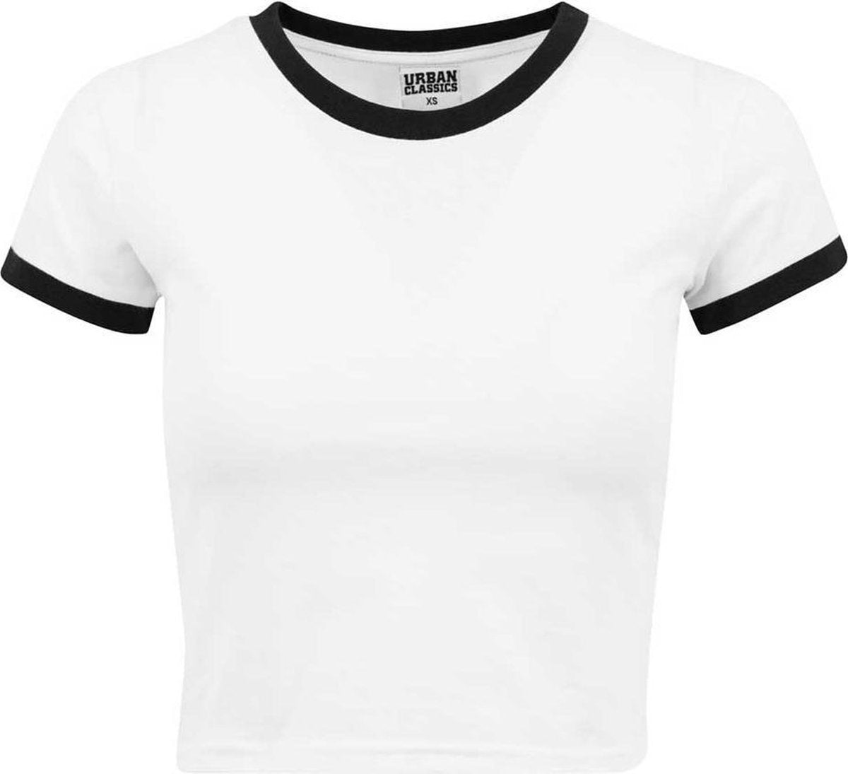 Urban Classics Crop top -S- Ringer Wit