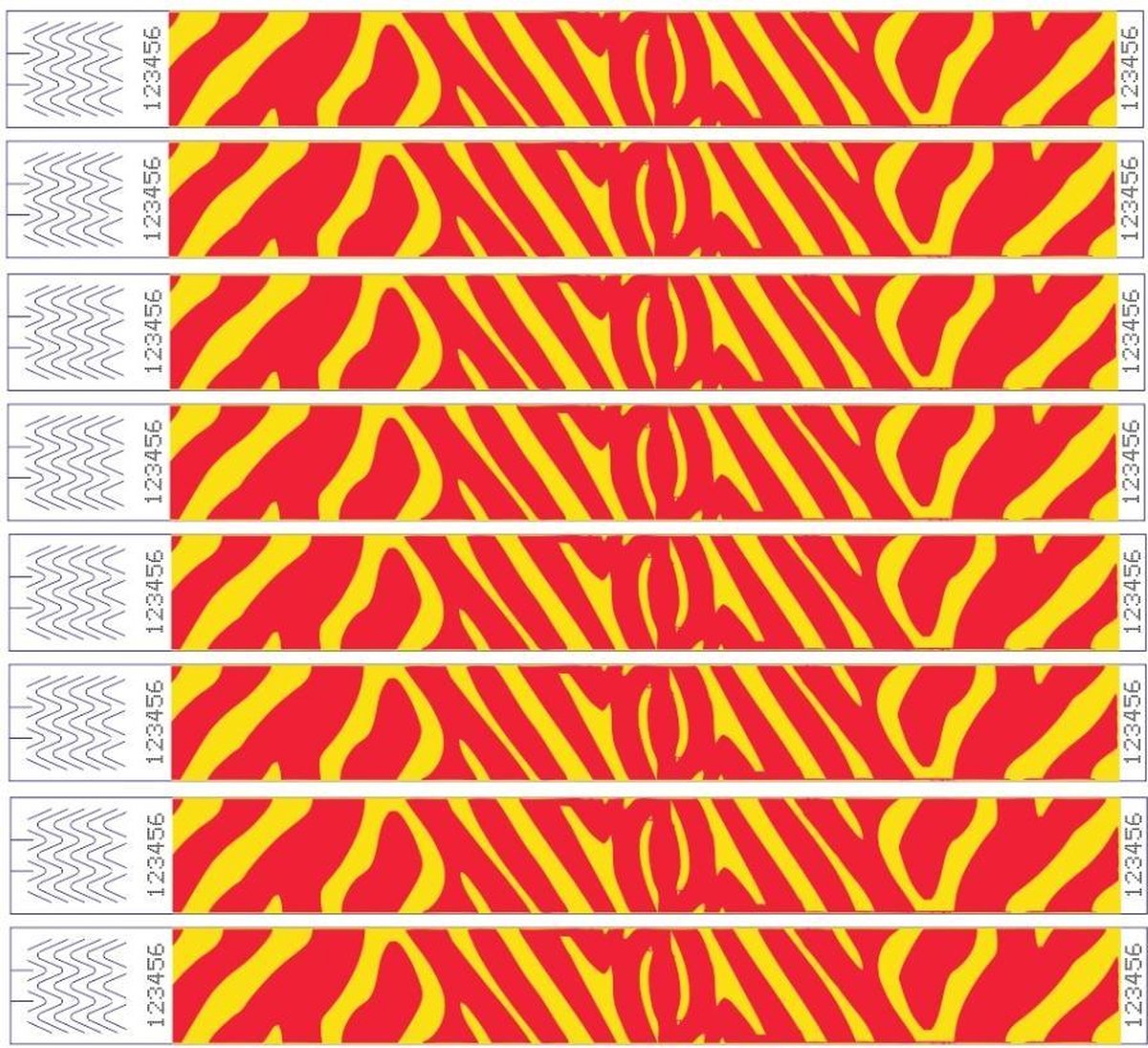 100 brede polsbandjes - zebra motief - tyvek - CombiCraft