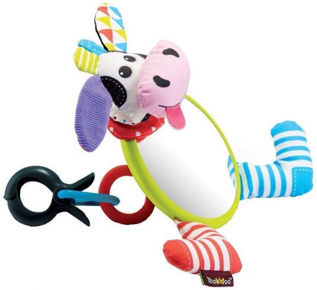 Yookidoo Kinderwagenhanger Koe Met Spiegel 12 Cm