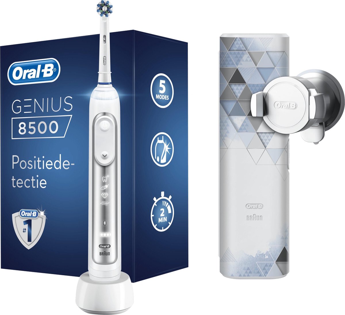 Oral-B Genius 8500  - Elektrische Tandenborstel - Zilver - Met Reisetui