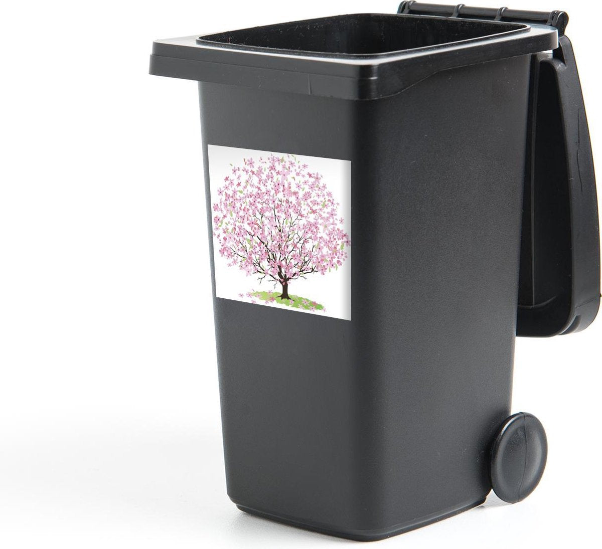 Container sticker Bloesemboom - Illustratie - Wit - 40x40 cm - Kliko sticker
