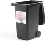 Container sticker Bloesemboom - Illustratie - Wit - 40x40 cm - Kliko sticker