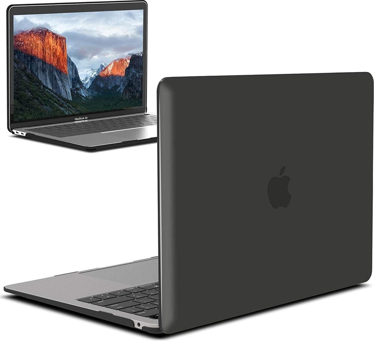 MacBook Pro 2018 Hoes (13") - Laptop Cover - Hardcase - Achterkant & Onderkant - ALLEEN voor Model A1932 - Zwart