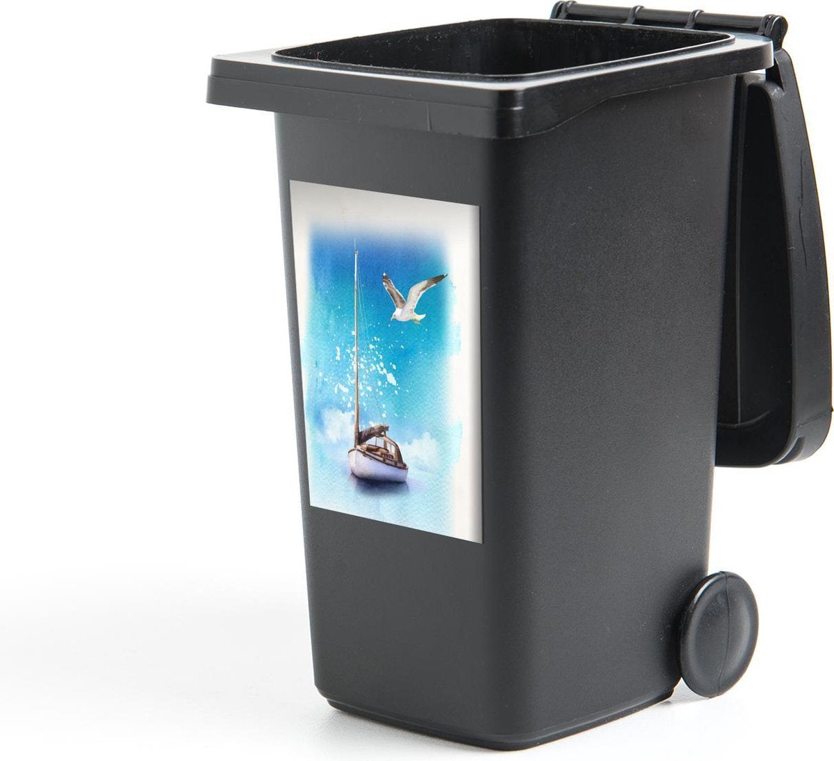 Container sticker Boot - Zee - Meeuw - 40x60 cm - Kliko sticker