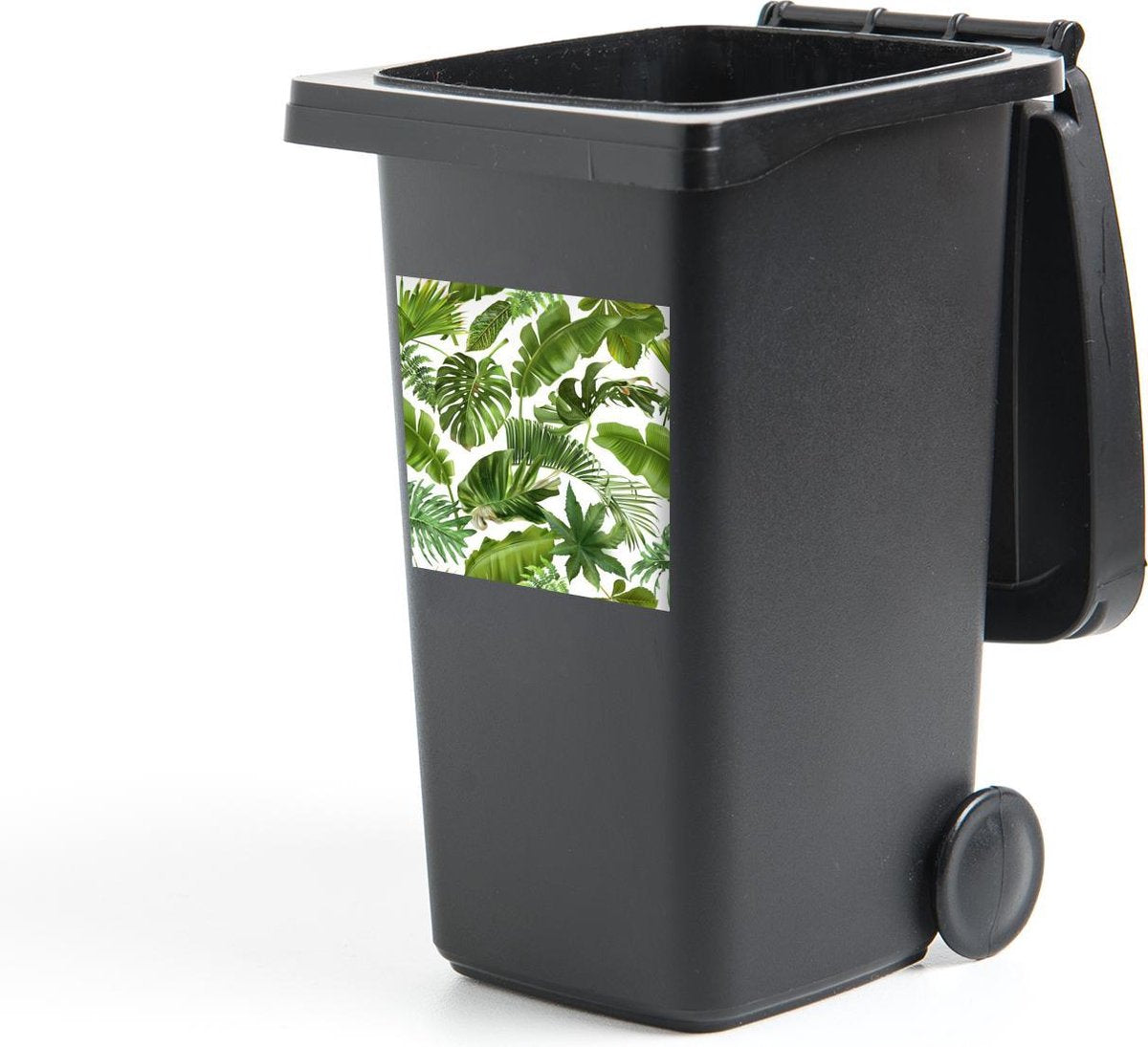 Container sticker Bladeren - Wit - Patroon - 40x40 cm - Kliko sticker