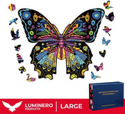 Luminero™️ - Jigsaw Houten Puzzel - Vlinder Large Formaat – Wooden puzzle - Leuk voor volwassenen - Unieke vormen - Educatieve puzzels - Fantastisch cadeau voor vrienden en gezinnen - Huisdecoratie - Giftbox
