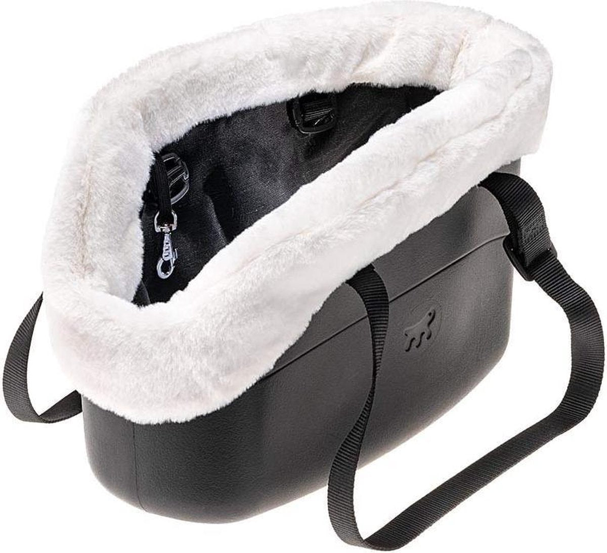 REXA® Hondendraagtas Klein | pluche-rand | comfortable hondentas | Honden reistas | zwart