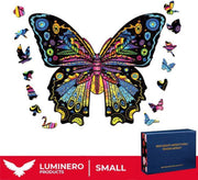 Luminero™️ - Jigsaw Houten Puzzel - Vlinder Small Formaat – Wooden puzzle - Leuk voor volwassenen - Unieke vormen - Educatieve puzzels - Fantastisch cadeau voor vrienden en gezinnen - Huisdecoratie - Giftbox