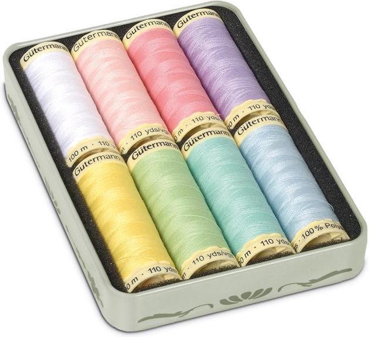 Nostalgiedoos Gütermann - 100 meter - 8 stuks