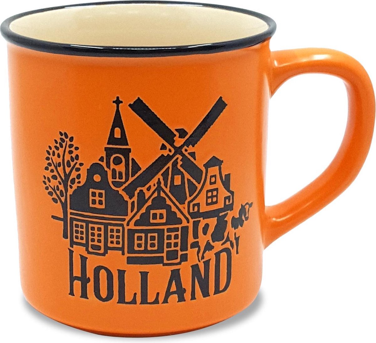 Vintage Mok Zaanse Huisjes Oranje