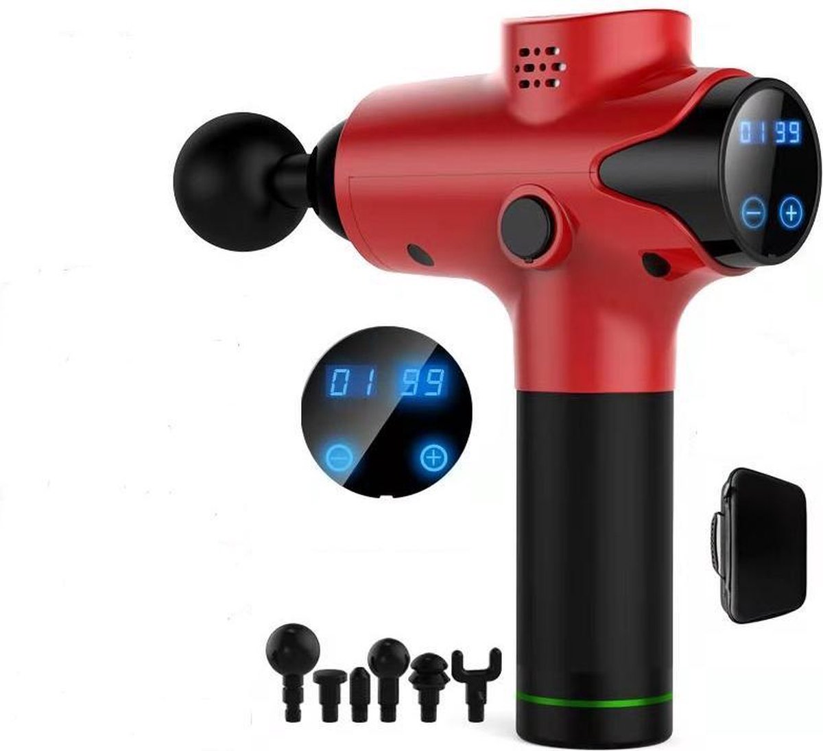 Krachtige Professionele Massage Gun Rood - Led - LCD Touch Screen - Massage Apparaat - Muscle Gun - Spier Massage - Anti Spierpijn - Spier Herstel - Triggerpoint - Relax Massage - Massagegun