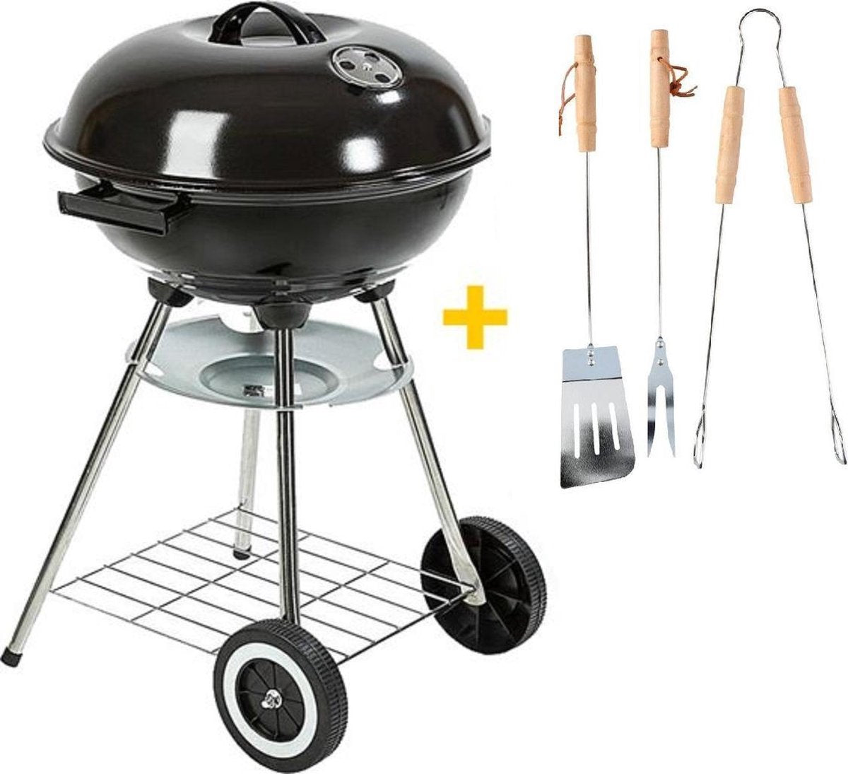 MaxxGarden Houtskool Barbecue - Grilloppervlak Ø 45 cm - Met Gereedschap - Zwart