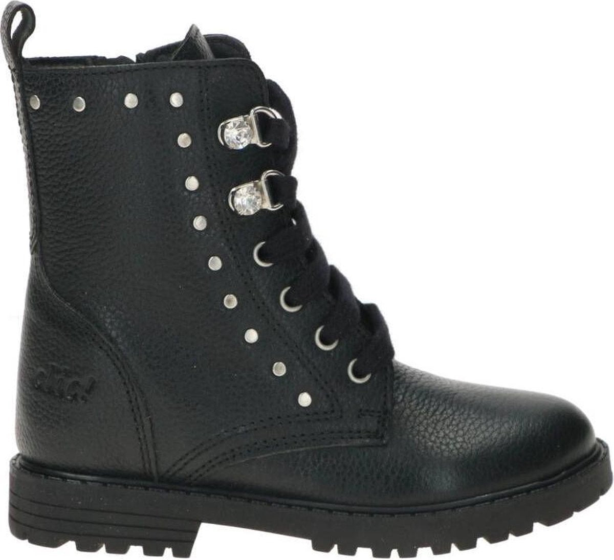 Clic! Meisjes Veterboots 9582 - Zwart - Maat 26