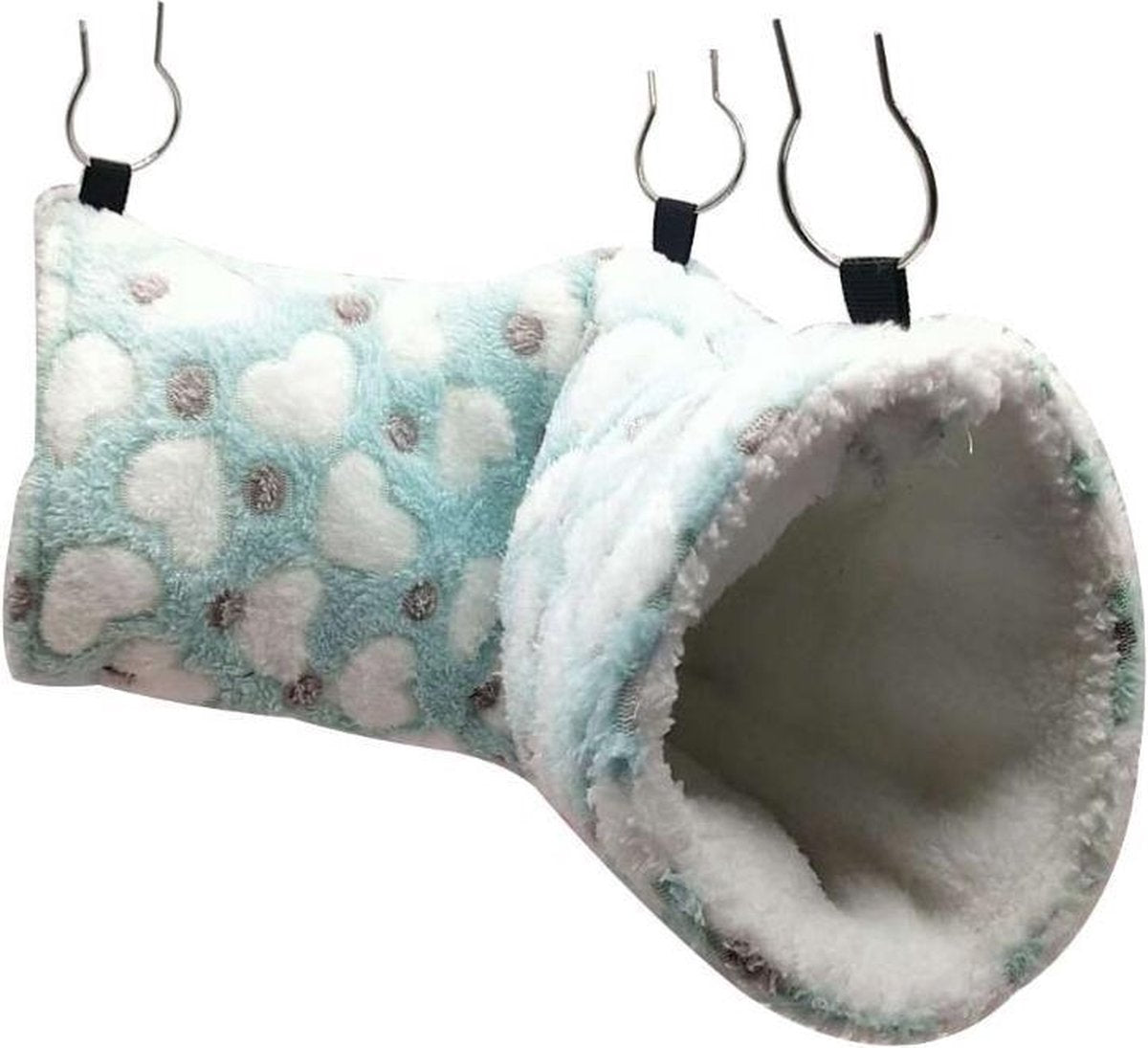 Knaagdieren Tunnel Plushe XL - Hartjes - Blauw - 50 x 18