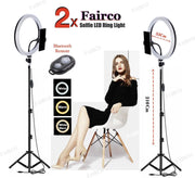 Selfie LED Ring Lamp 33Cm met Statief 210 CM hoog Inclusief Bluetooth afstandsbediening en Telefoonhouder - Smartphone Tripod - LED Ringlamp - Ring Light - flitser - Make-up light - Studiolamp – Fairco