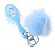 Pms Haarborstel En Pom-pom Sleutelhanger Eenhoorn 12 Cm Blauw