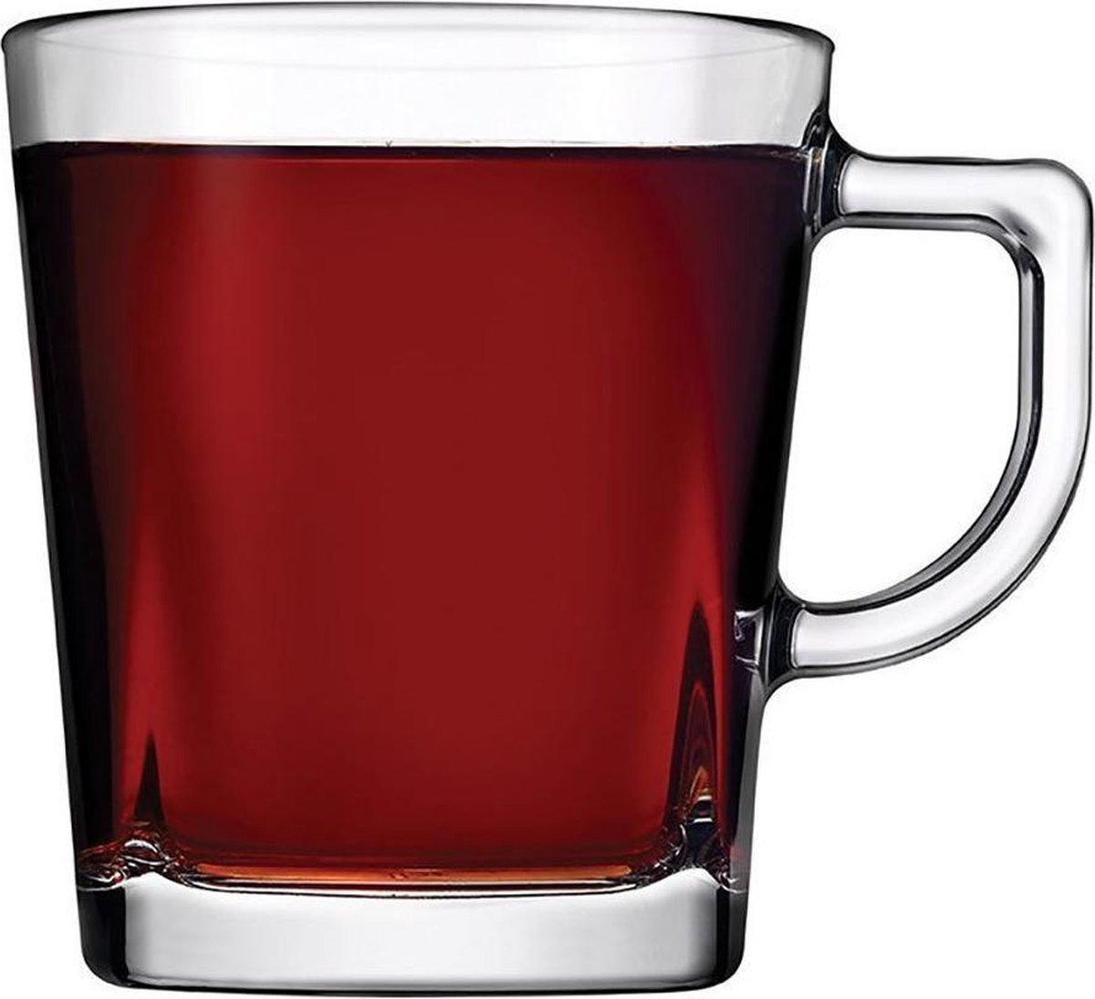Pasabahce Carre - Theeglazen Met Oor - Set van 6 - 277 ml
