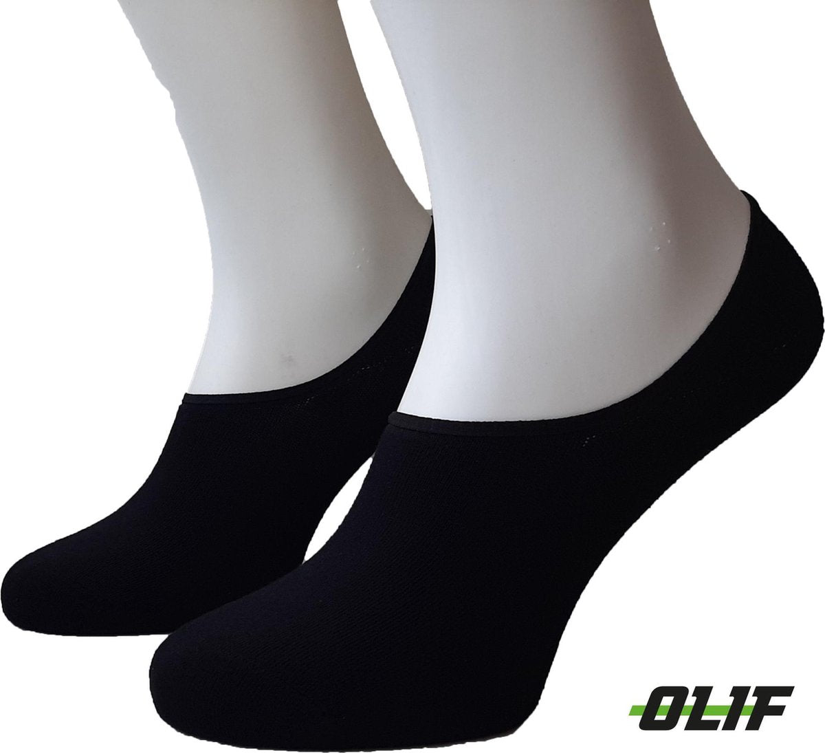 Footies - No-Show Sokjes - Kousenvoetjes - Olif - 4-Pack - Zwart - Maat 39-42