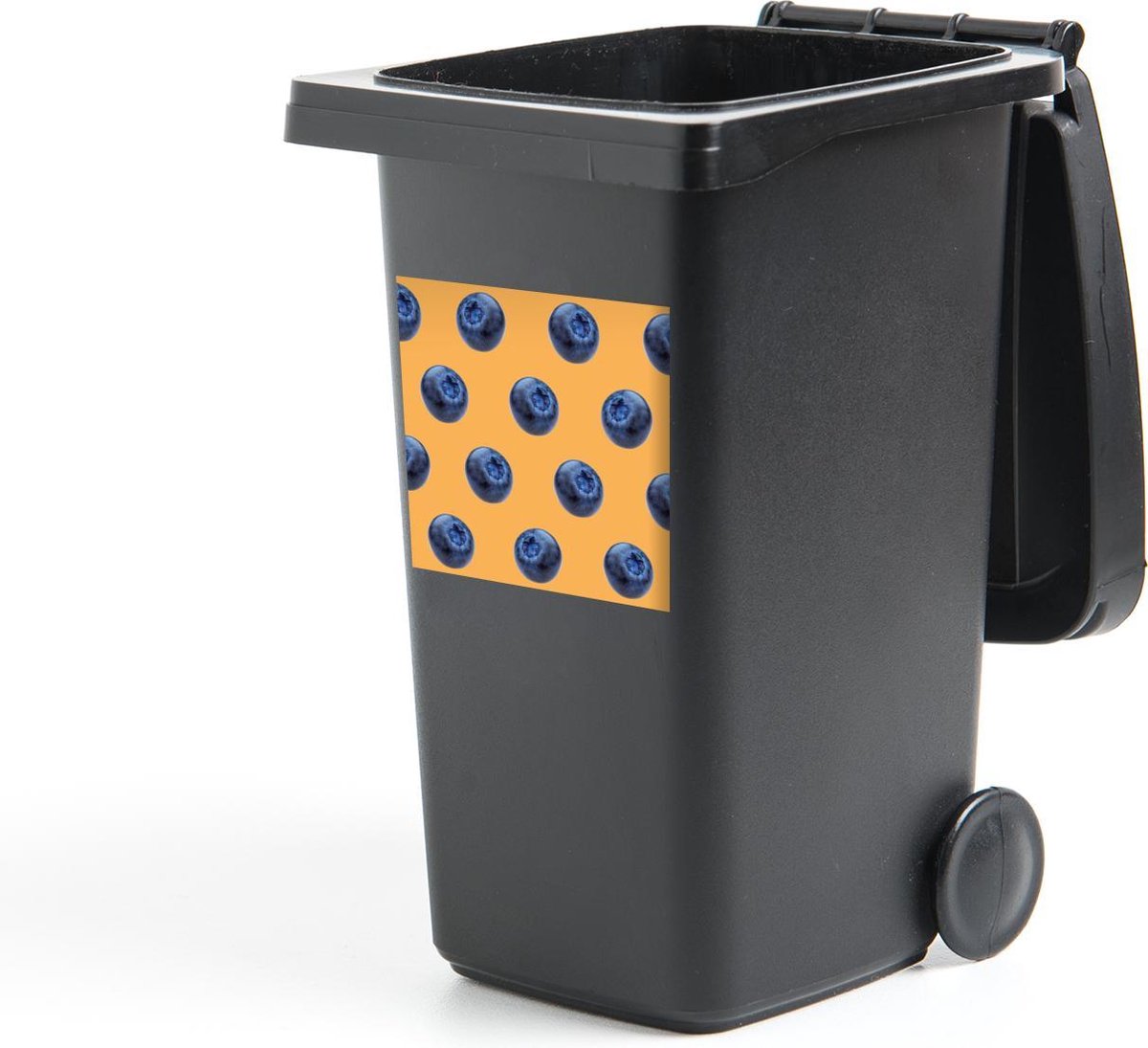 Container sticker Blauwe bes - Oranje - Patroon - 40x40 cm - Kliko sticker