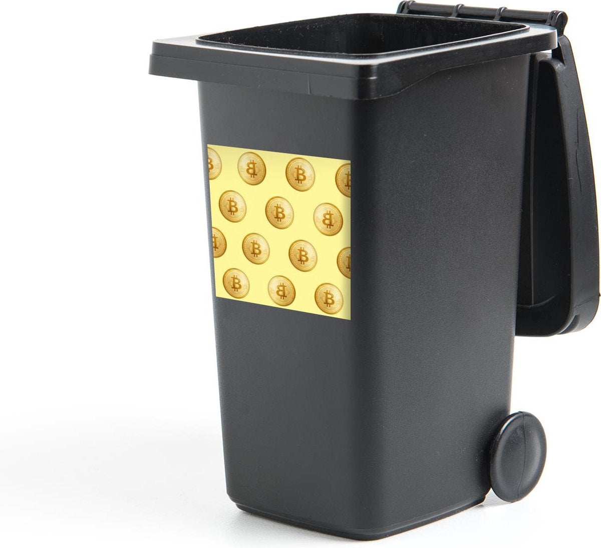 Container sticker Bitcoin - Goud - Patronen - Geel - 40x40 cm - Kliko sticker
