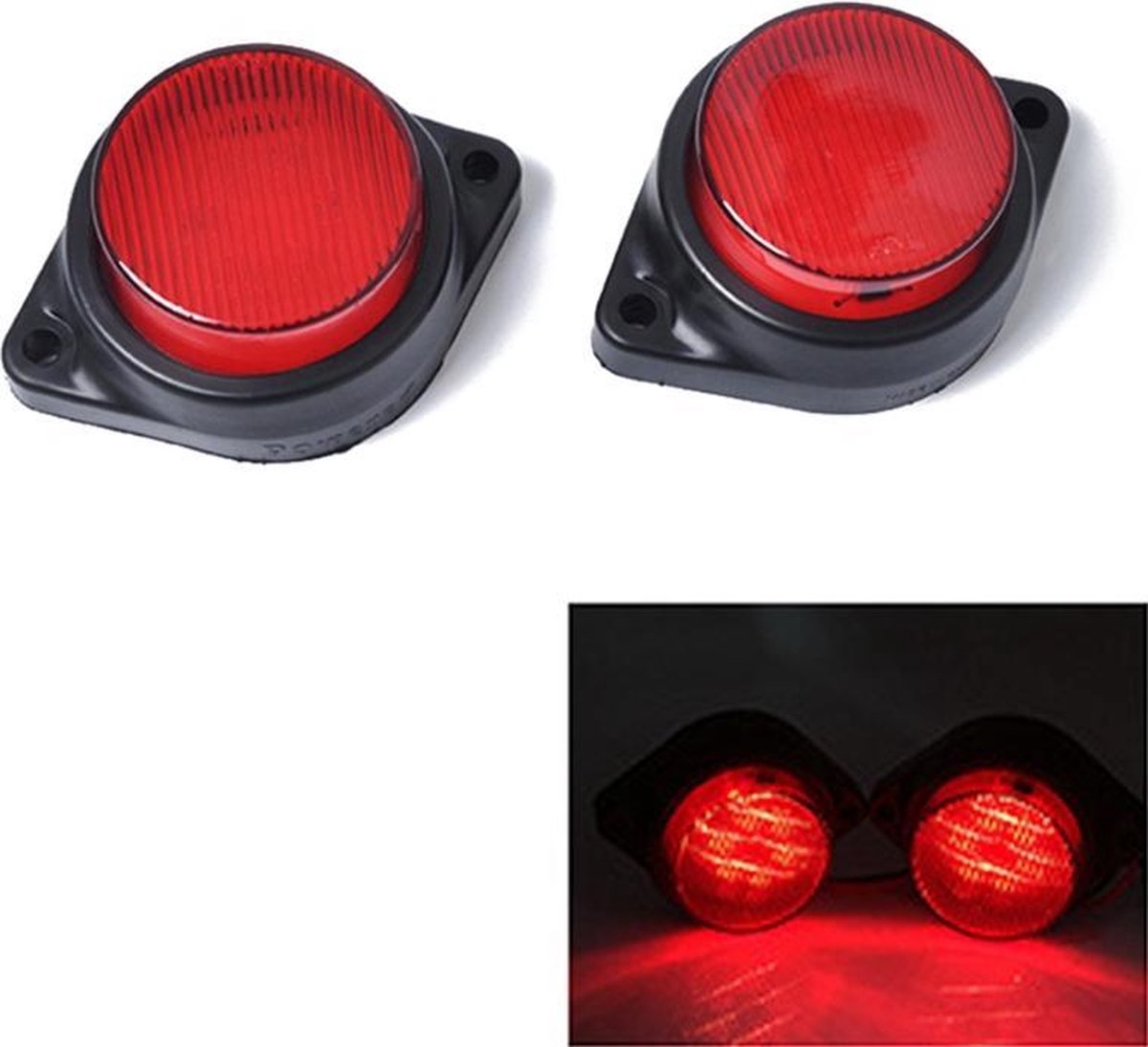 2 STKS 6LED's Auto-opklaring Licht Markeerlamp voor Truck DC 24V (Rood Licht)