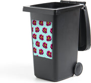 Container sticker Bloemen - Paars - Patroon - 40x60 cm - Kliko sticker