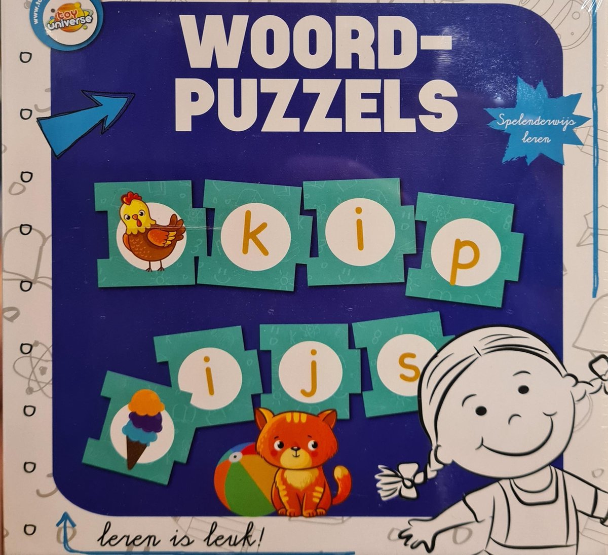 Woord Puzzels - Leren is leuk 30 Stuks in doos - Blauw