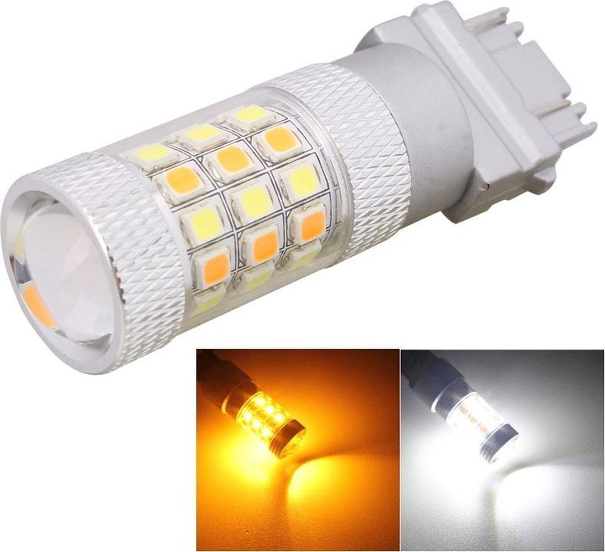 T25 8W 420LM Wit + Geel Licht 42 LED 2835 SMD Autoremlicht Stuurlicht