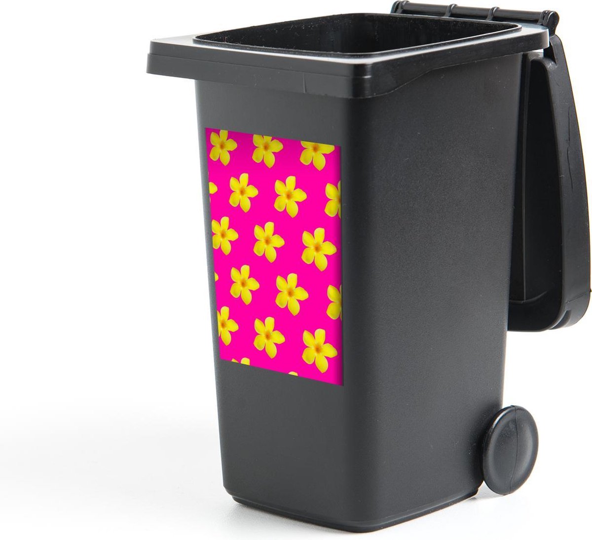 Container sticker Bloemen - Geel - Patroon - 40x60 cm - Kliko sticker