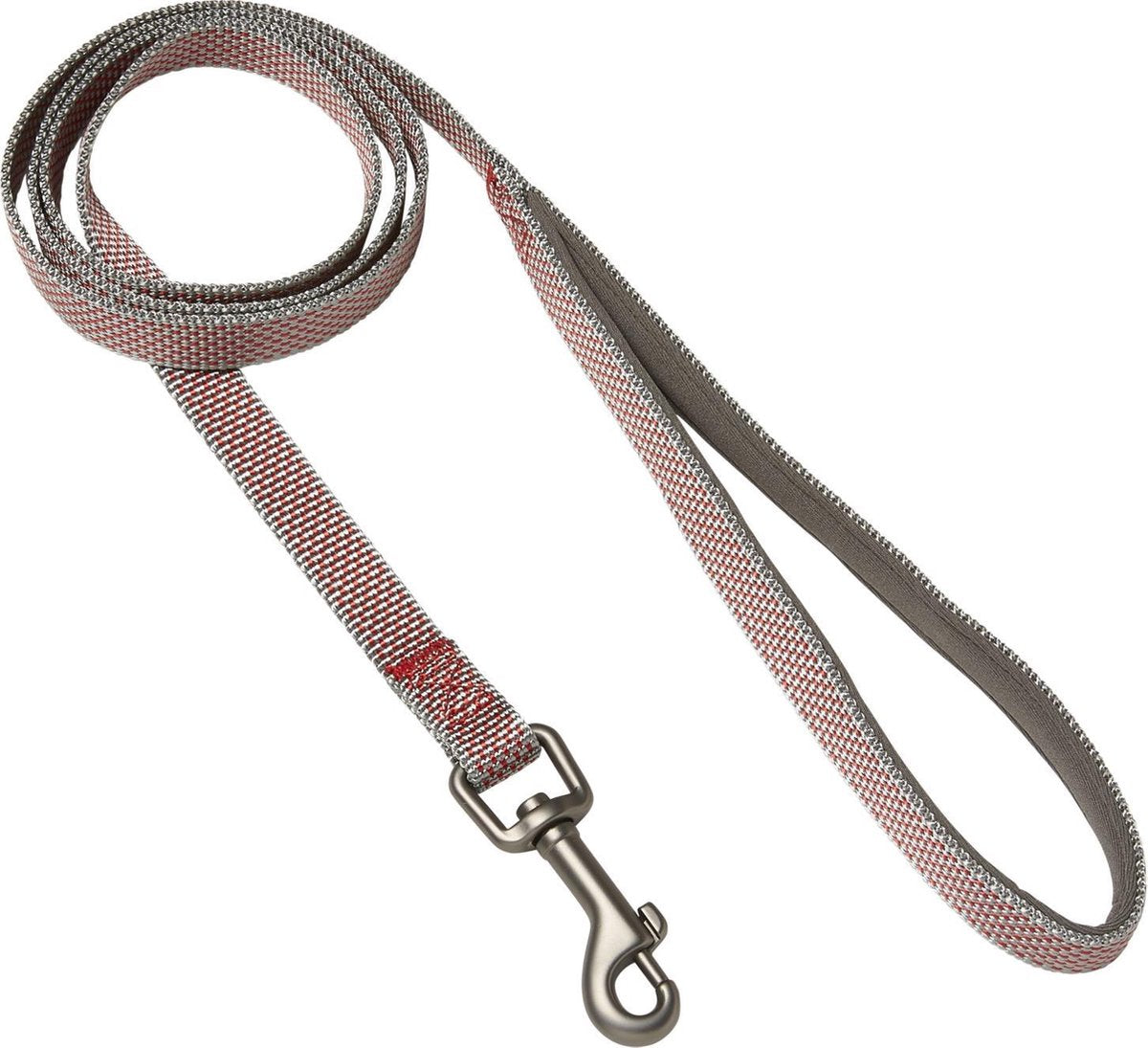 Adori Looplijn Comfort Grijs&Rood - Hondenriem - 130x2.0 cm