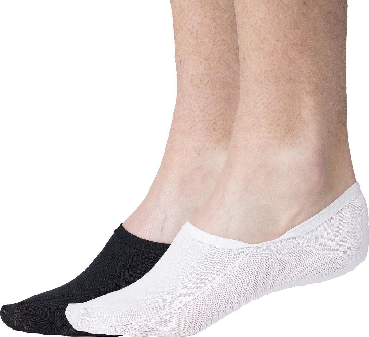 4 paar Heren Sneaker Sokken Katoen  2x wit 2x zwart