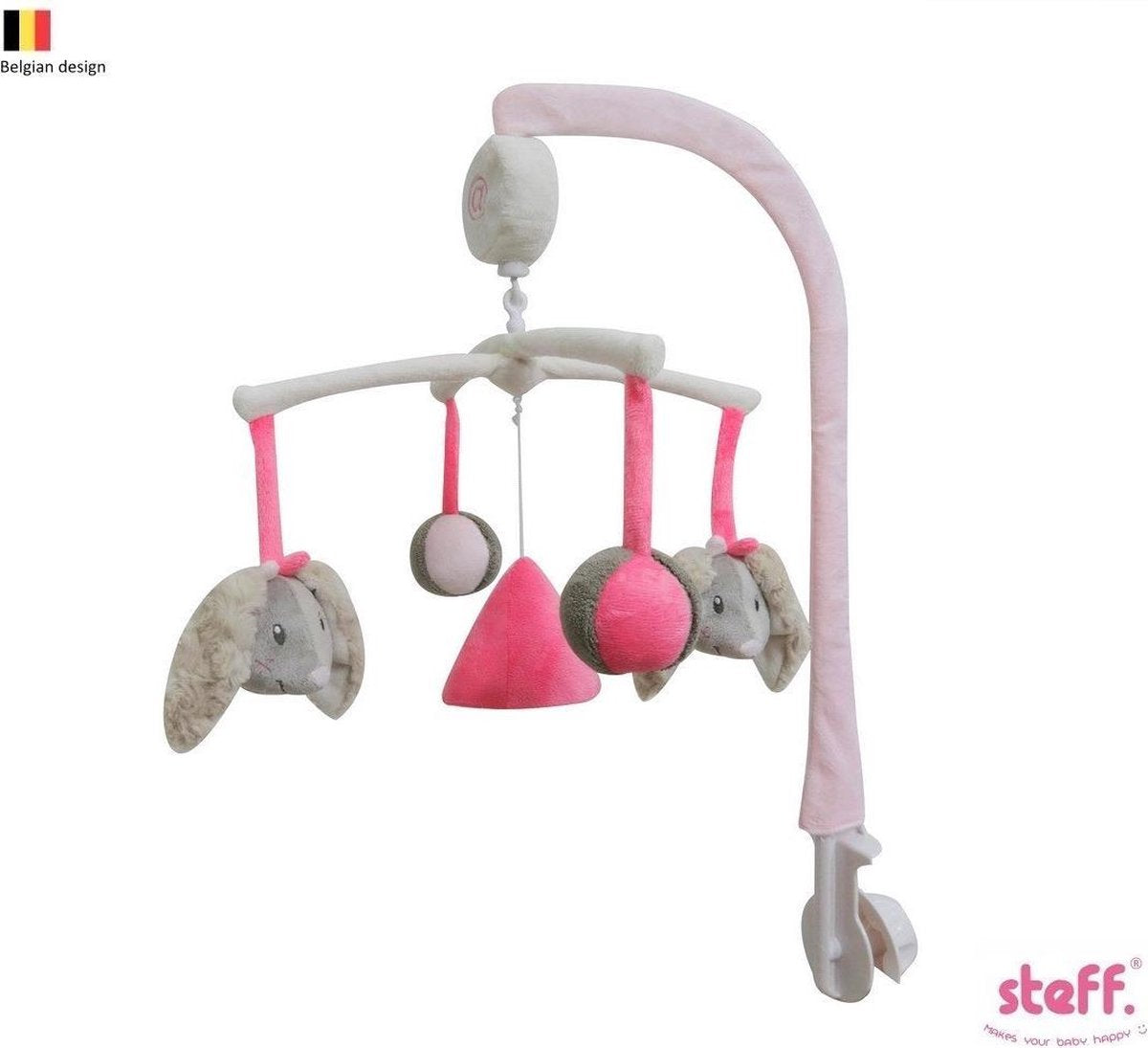 Steff konijntje "Rabbit" roze muziek mobiel