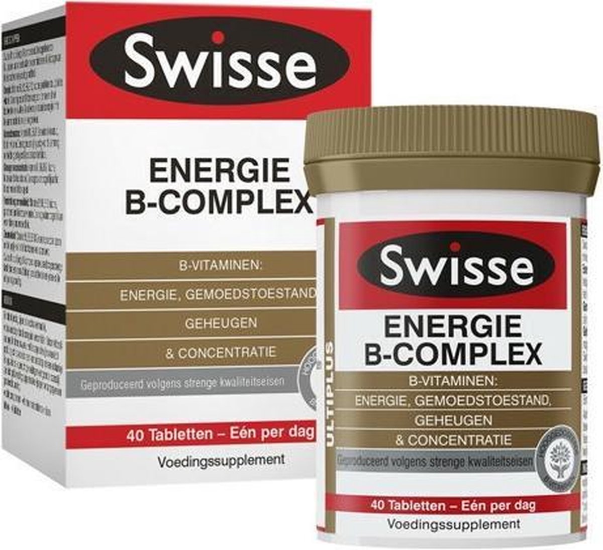6x Swisse Voedingssupplement Energie B-Complex 40 tabletten