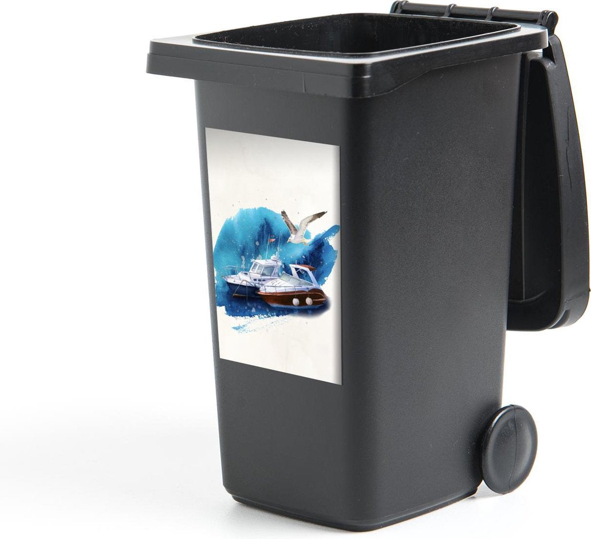 Container sticker Boot - Vogel - Water - 40x60 cm - Kliko sticker