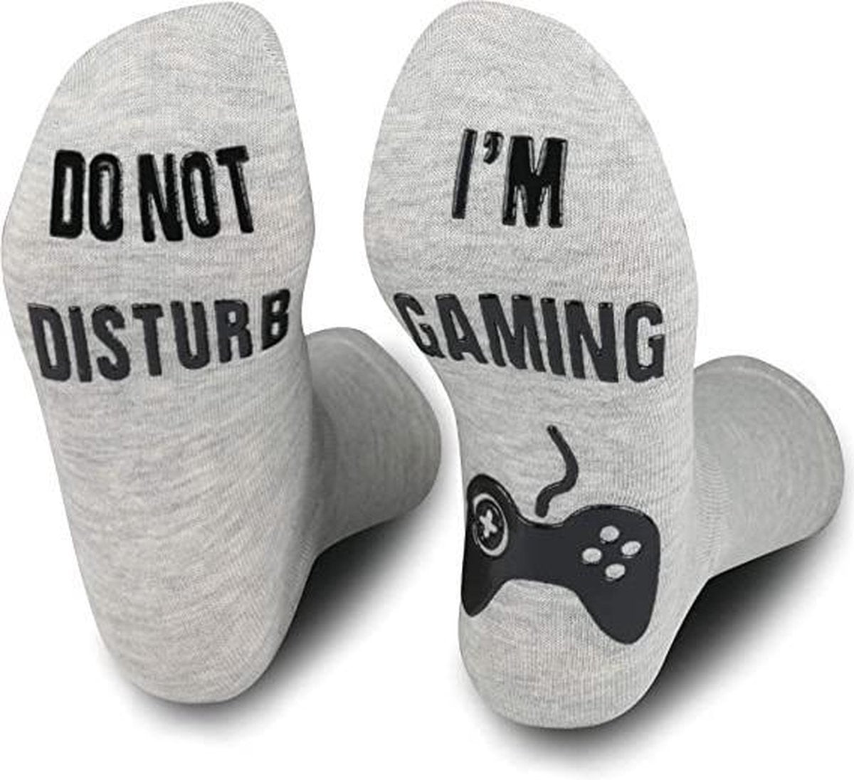 Grappige sokken Gaming - Grijs - anti slip - Do not Disturb - one size - cadeau mannen - huissokken - housewarming - Vaderdag Kados - verjaardag - geschenk vader - papa