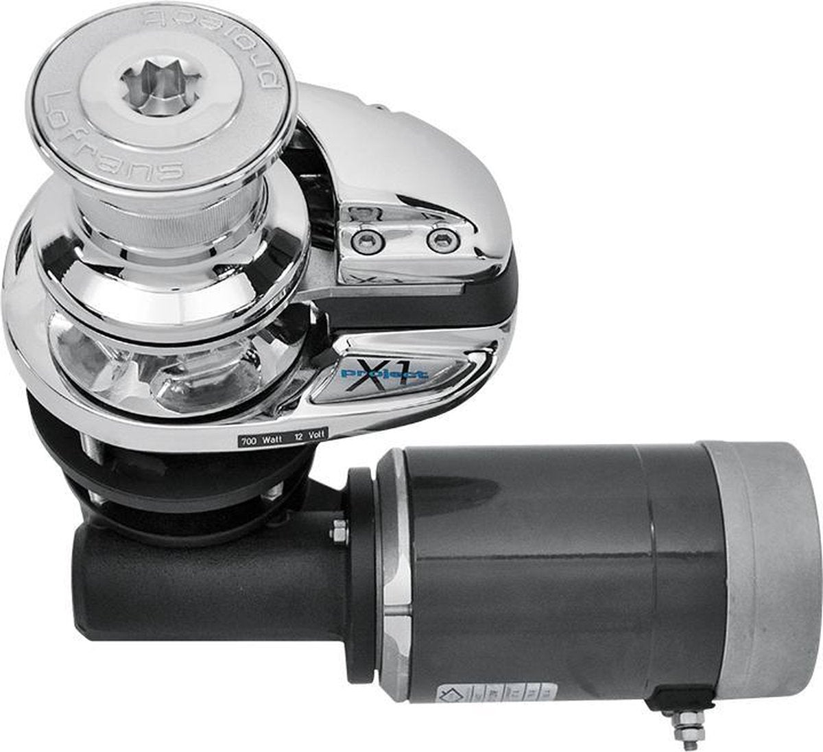 Lofrans X1 Ankerlier met Verhaalkop 12 Volt 700 Watt voor 6 mm Ketting